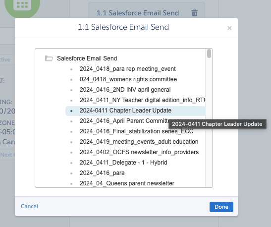 Select your Salesforce email